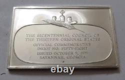 2oz Sterling Silver Ingot #58 Bicentennial Council Of Thirteen Original States