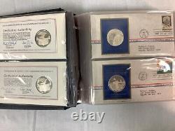 (30) Franklin Mint Postmasters of America FDC 1974 Sterling Silver Medals