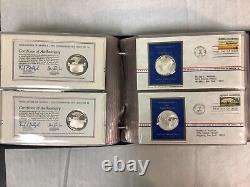 (30) Franklin Mint Postmasters of America FDC 1974 Sterling Silver Medals