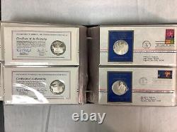 (30) Franklin Mint Postmasters of America FDC 1974 Sterling Silver Medals