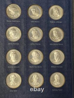 35.2 Troy Oz Complete 1970 AMERICAN PRESIDENTS Sterling Silver Medals Set