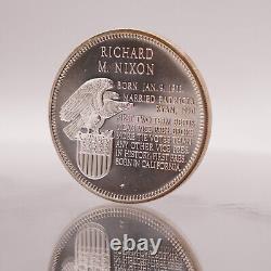 37th President Richard Nixon Franklin Mint 925 Silver Proof Medal Round C3028