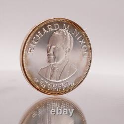 37th President Richard Nixon Franklin Mint 925 Silver Proof Medal Round C3028