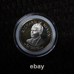 37th President Richard Nixon Franklin Mint 925 Silver Proof Medal Round C3028