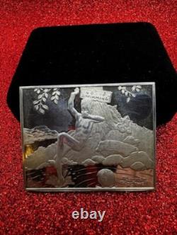 3.48 Oz. 925 Solid Silver Norman Rockwell Fondest Memories Art Bar (hookey)