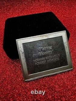 3.48 Oz. 925 Solid Silver Norman Rockwell Fondest Memories Art Bar (hookey)