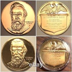 3 FRANKLIN MINT. 925 Sterling Silver Medals. 24K Gold Plated 148 Gram Proof Lot