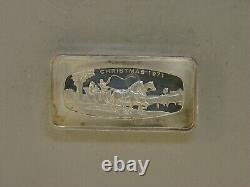 3 Franklin Mint Christmas Sterling Silver 2 Oz. Ingots 1970,71, And 72