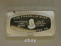3 Franklin Mint Christmas Sterling Silver 2 Oz. Ingots 1970,71, And 72