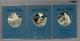 3 Franklin Mint Sterling Silver Eyewitness Medals Gem! #14601