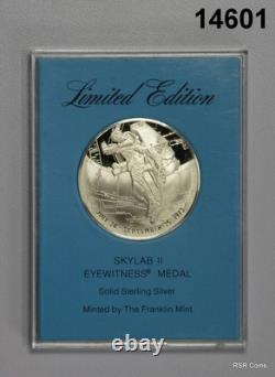 3 Franklin Mint Sterling Silver Eyewitness Medals Gem! #14601