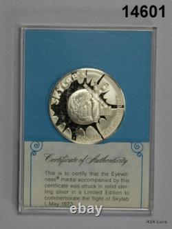 3 Franklin Mint Sterling Silver Eyewitness Medals Gem! #14601