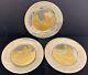 3 Official Bicentennial Commemorative Sterling Silver & Gold Plated Plates 26 Oz