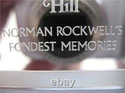 3+ Oz. 925 Silver Norman Rockwell Fondest Memories Fun On The Hill Art Bar + Gold