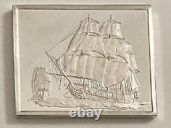 3 Rare STERLING SILVER American Fighting Ships ART BARS 26.6 Grams Each INGOT