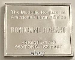 3 Rare STERLING SILVER American Fighting Ships ART BARS 26.6 Grams Each INGOT
