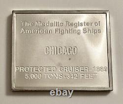 3 Rare STERLING SILVER American Fighting Ships ART BARS 26.6 Grams Each INGOT