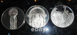 3 Vintage. 925 Silver Franklin Mint 100 Greatest Masterpieces 100,8,22 -6.36 ozt