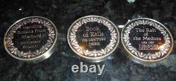 3 Vintage. 925 Silver Franklin Mint 100 Greatest Masterpieces 100,8,22 -6.36 ozt