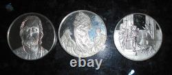 3 Vintage. 925 Silver Franklin Mint 100 Greatest Masterpieces 42,95,62- 6.26 ozt