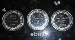 3 Vintage. 925 Silver Franklin Mint 100 Greatest Masterpieces 42,95,62- 6.26 ozt