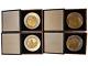 4 Franklin Mint 1973-76 Bicentennial Commemorative Sterling Silver Plates 980 Gr