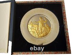 4 Franklin Mint 1973-76 Bicentennial Commemorative Sterling Silver Plates 980 gr