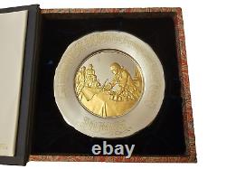 4 Franklin Mint 1973-76 Bicentennial Commemorative Sterling Silver Plates 980 gr