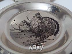 4 Franklin Mint Audubon Society Solid Sterling Silver Collector Plates. 1970s