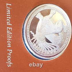 4 Franklin Mint LE Proof 1976 1oz Sterling Silver Good Luck Medals All NIP