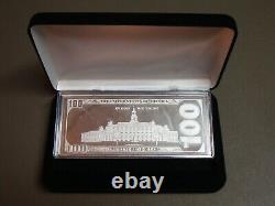 4 OZ 2011 Ben Franklin $100 Bill Bar in black velvet box