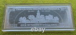 4 Ounce Oz. 999 Silver Bar 2004 Ben Franklin Proof $100 Bill in Plastic Case