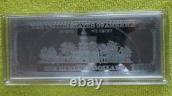 4 Ounce Oz. 999 Silver Bar 2004 Ben Franklin Proof $100 Bill in Plastic Case