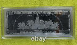 4 Ounce Oz. 999 Silver Bar 2004 Ben Franklin Proof $100 Bill in Plastic Case