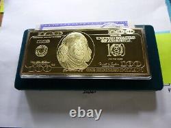 4 Oz $100 Franklin 1998 Federal Reserve 999 Silver Gold Money Bar Coa 1st Year