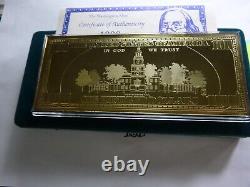 4 Oz $100 Franklin 1998 Federal Reserve 999 Silver Gold Money Bar Coa 1st Year