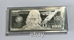 4 oz. 999 Fine Silver 2015 $100 Currency Bar in Plastic Case