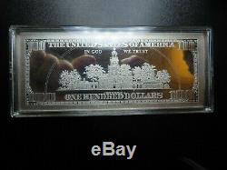 4 oz. 999 Silver Bar Ben Franklin $100 Bill Proof 2006