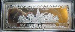 4 oz. 999 Silver Bar Ben Franklin $100 Bill Proof 2006