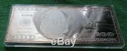 4 oz. 999 Silver Bar Ben Franklin $100 Bill Proof 2006