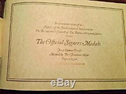 56 Piece Silver Set Franklin Mint The Official Signers Medals 1st Ed. Proofs