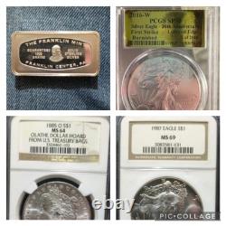 5 Coins And A Silver Bar