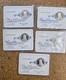 5 Franklin Mint Member Collectors Society Cards, Sterling Silver Coins 1976-1980