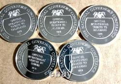 (5) National Governors Conference Bicentennial Proof Medals. 925 Silver