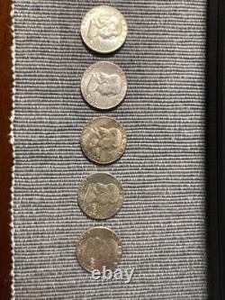 5  Silver 1963 50C Franklin Half Dollars