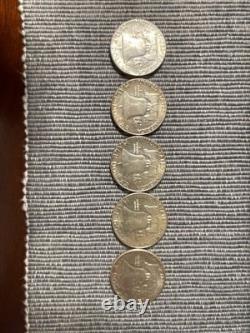 5  Silver 1963 50C Franklin Half Dollars
