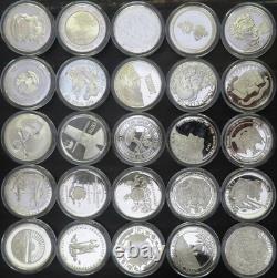 5 Sterling Silver Rounds From 1976 Frankln Mint State Medals Set