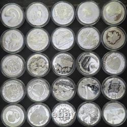 5 Sterling Silver Rounds From 1976 Frankln Mint State Medals Set