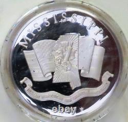 5 Sterling Silver Rounds From 1976 Frankln Mint State Medals Set