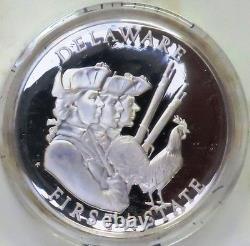 5 Sterling Silver Rounds From 1976 Frankln Mint State Medals Set